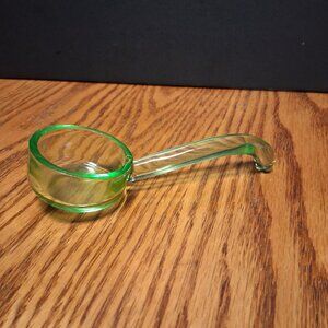 VTG Green Uranium Depression GLASS MAYONNAISE Ladle SPOON 5"